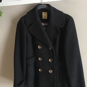 Fossil Black Wool Pea Coat size small